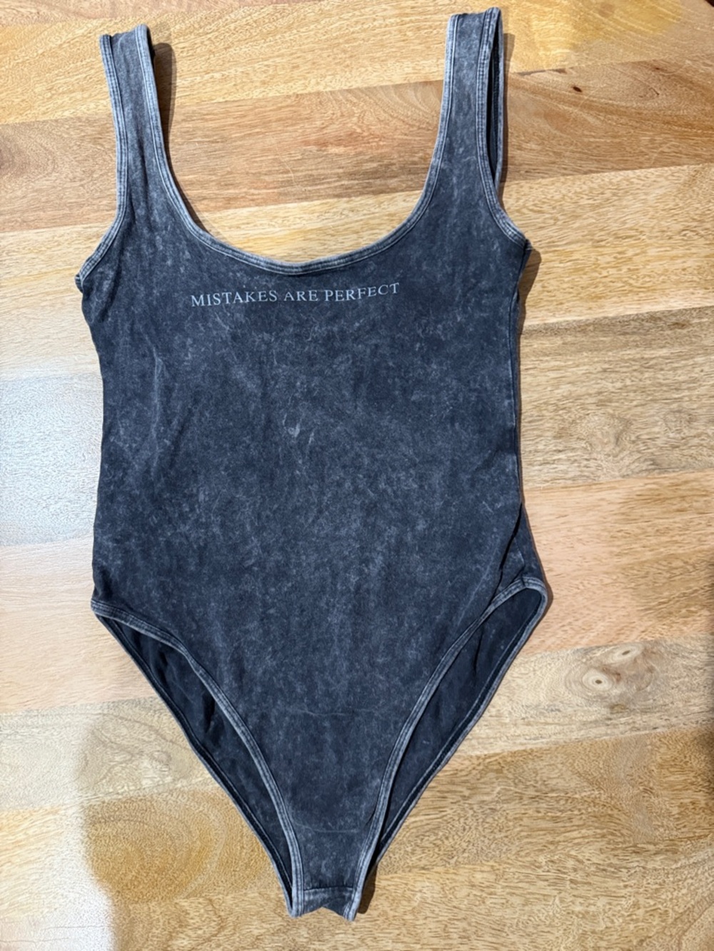Zara Black Washed Scoop Neck Bodysuit